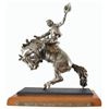 Image 1 : Diamond Encrusted Silver Bronc Rider Statue