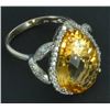 Image 1 : 18kt White Gold Citrine & Diamond Ring