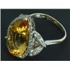 Image 2 : 18kt White Gold Citrine & Diamond Ring