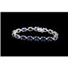 Image 1 : 24.67ct Blue Sapphire 14K White Gold Bracelet