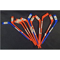 1970-71 Post Lot Of 11 Mini Hockey Sticks & 1 Ball