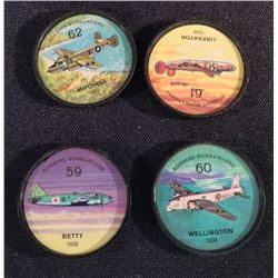 1960 Lot Of 4 Jello Picture Wheels Planes
