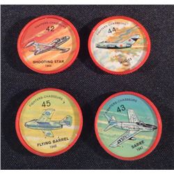 1960 Lot Of 4 Jello Picture Wheels Planes