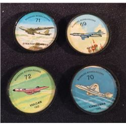 1960 Lot Of 4 Jello Picture Wheels Planes