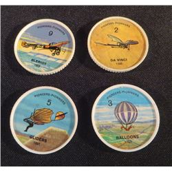 1960 Lot Of 4 Jello Picture Wheels Flight
