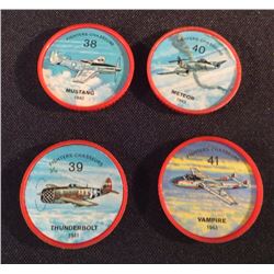 1960 Lot Of 4 Jello Picture Wheels Planes