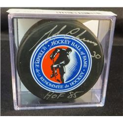 Gerry Cheevers Signed Hockey Puck With Acrylic