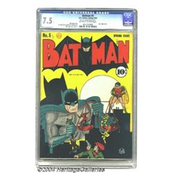 Batman #5 (DC, 1941) CGC VF- 7.5 Off-white to w