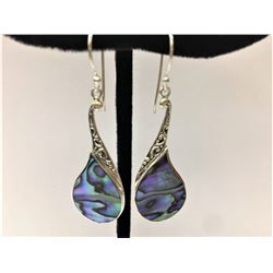 Abalone Coral Earring .925 Sterling Silver