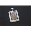 Image 1 : 32X47 M.M. Plain Rectangle Rainbow Zebra Stone #120 Inlay Frame Pendant Pendants