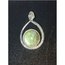 Fancy Shape Labradorite Ss Pendant