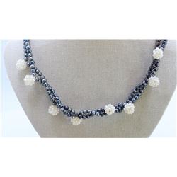 Fresh Water Pearl With Ball Necklace