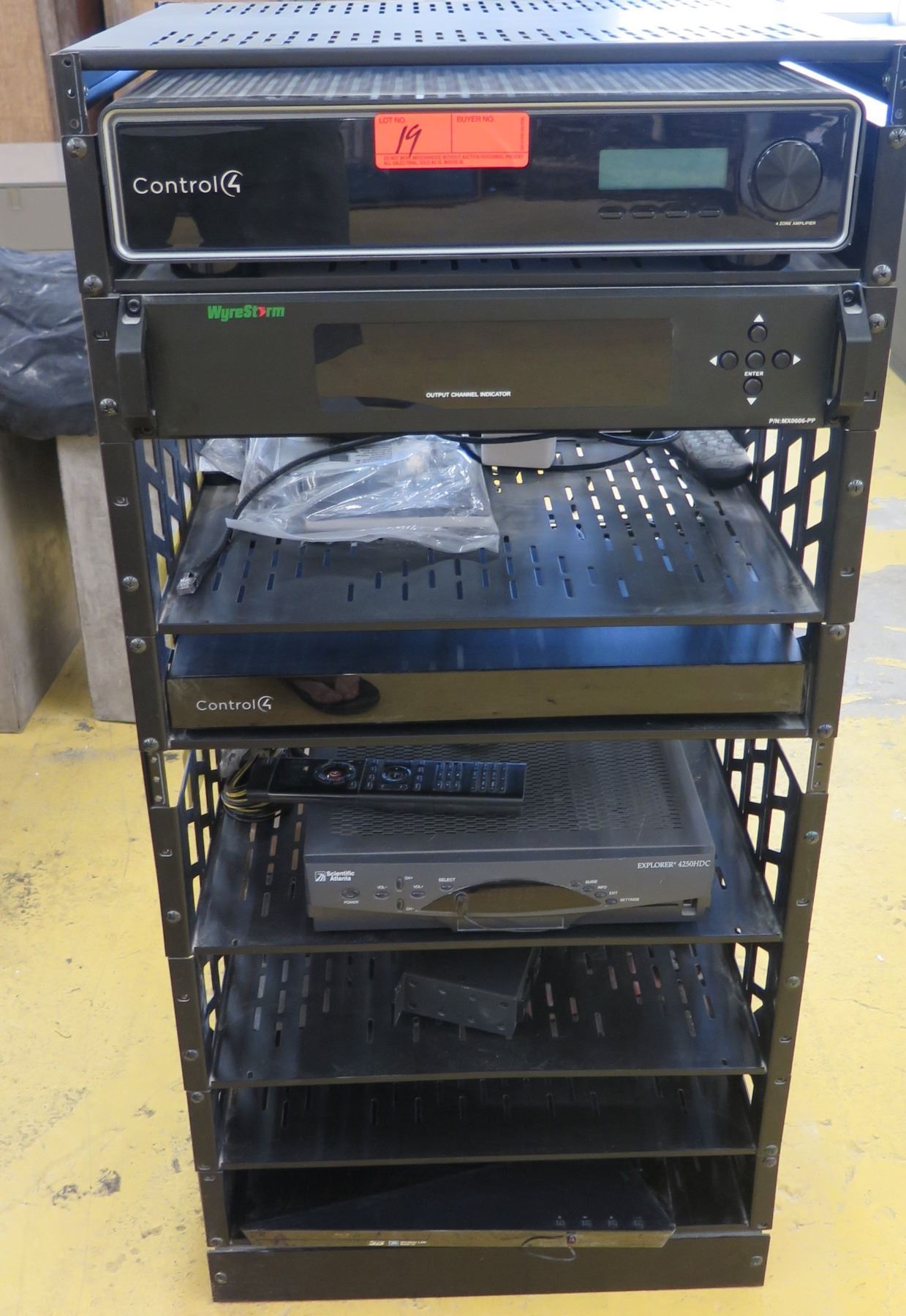 Rack w/Audio Components, Control4 Wyrestorm, etc. - Oahu Auctions