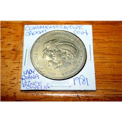 1981 COMMEMORATIVE CROWN COIN (LADY DIANA & PRINCE CHARLES)
