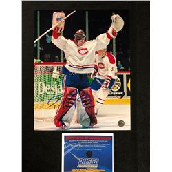 PATRICK ROY AUTOGRAPHED 8" X 10" COLOR PHOTO (BOSSA COA)