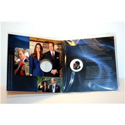 2011 THE WEDDING CELEBRATION PRINCE WILLIAM & MISS CATHERINE MIDDLETON CANADIAN 25 CENT COLOR COIN