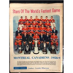 1958-59 MONTREAL CANADIENS NEWSPAPER PHOTO