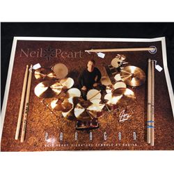 NEIL PEART MUSIC POSTER & VARIOUS DRUM STICKS LOT