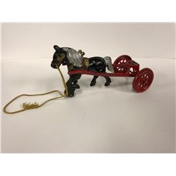 ANTIQUE HORSE & BUGGY CAST IRON TOY