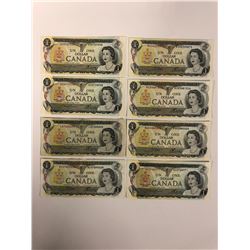 1973 ONE DOLLAR CANADIAN BANK NOTE LOT