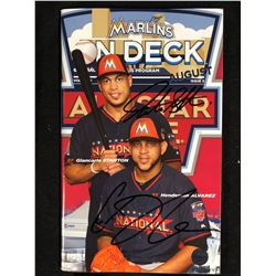 GIANCARLO STANTON & HENDERSON ALVAREZ AUTOGRAPHED MIAMI MARLINS PROGRAM W/ COA
