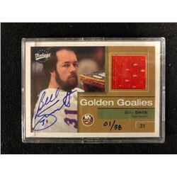 LIMITED EDITION BILLY SMITH AUTOGRAPHED UPPER DECK GOLDEN GOALIES HOCKEY CARD (VINTAGE) 01/38