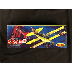 WORLD WAR 1 SPAD XIII (1/4") SCALE MODEL ALL PLASTIC ASSEMBLY KIT IN BOX