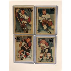 1953-54 PARKHURST HOCKEY CARD LOT (BULLER, EVANS, ZEIDEL, FOGOLIN)