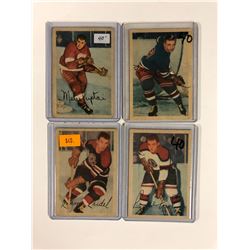 1953-54 PARKHURST HOCKEY CARD LOT (PRYSTAI, KULLMAN, ZEIDEL, FOGOLIN)