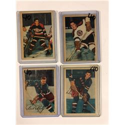 1953-54 PARKHURST HOCKEY CARD LOT (DEWSBURY, PETERS, RONTY, RALEIGH)