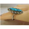 Image 3 : RING - TOURQUOISE IN STERLING SILVER SETTING - FROM ESTATE