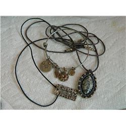 BRACELET & 2 ROPE CHAINS - SOME SILVER