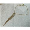 Image 3 : NECKLACE - CRYSTAL & GOLD FRING DROP - "ICING"