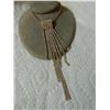 Image 5 : NECKLACE - CRYSTAL & GOLD FRING DROP - "ICING"