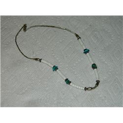 NECKLACE - NAVAHO - SILVER & TOURQUOISE