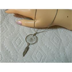 NECKLACE WITH DREAM CATCHER PENDANT - as-is