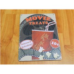 METAL SIGN - 12 X 8" - MOVIE TREATS