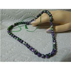 GEMSTONE BEADS - PURPLE JADE 6.7 mm - 62pc
