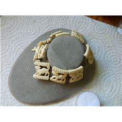 ANIMAL CARVED  BRACELET - IVORY / BONE - as-is