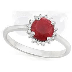 RING - 9/10 CARAT ENHANCED GENUINE RUBY IN 925 STERLING SILVER SETTING -  sz 7 - RETAIL ESTIMATE $25