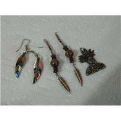 PENDANT & EARRINGS - 3 PC TTL - some may be as-is