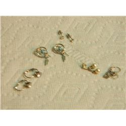 ASSORTED EARRINGS - some may be silver - 5 SETS TTL