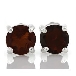 EARRINGS - 1 1/2 CARAT GARNET IN 925 STERLING SILVER SETTING - RETAIL ESTIMATE $250