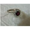 Image 3 : RING - 1 CARAT GARNET & DIAMOND IN 925 STERLING SILVER SETTING - SZ 7 - RETAIL ESTIMATE $450