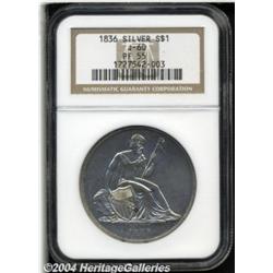 1836 PS$1 Name on Base, Judd-60 Original, Pollock-65, R.2, PR55 NGC.