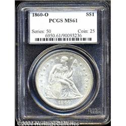1860-O $1 MS61 PCGS.