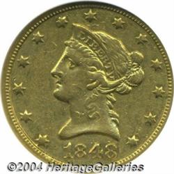 1848-O $10 AU50 NGC.