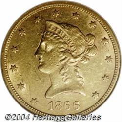1866-S $10 Motto AU55 NGC.