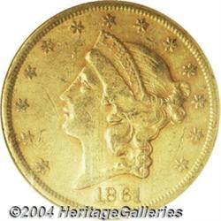 1861-S $20 AU55 NGC.