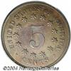 Image 2 : 1867 5C Shield Five Cents, Judd-573, Pollock-649, 650, Low R.6, PR62 Red and Brown PCGS.